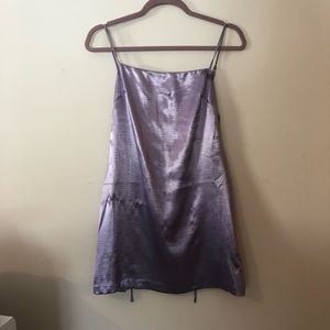 Purple silk mini dress